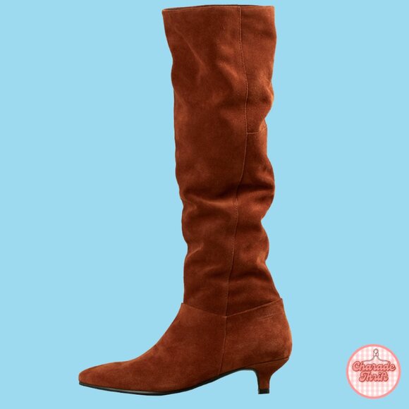 Vagabond Shoes - Vagabond - Slouchy Suede Knee-High Kitten Heel Boots